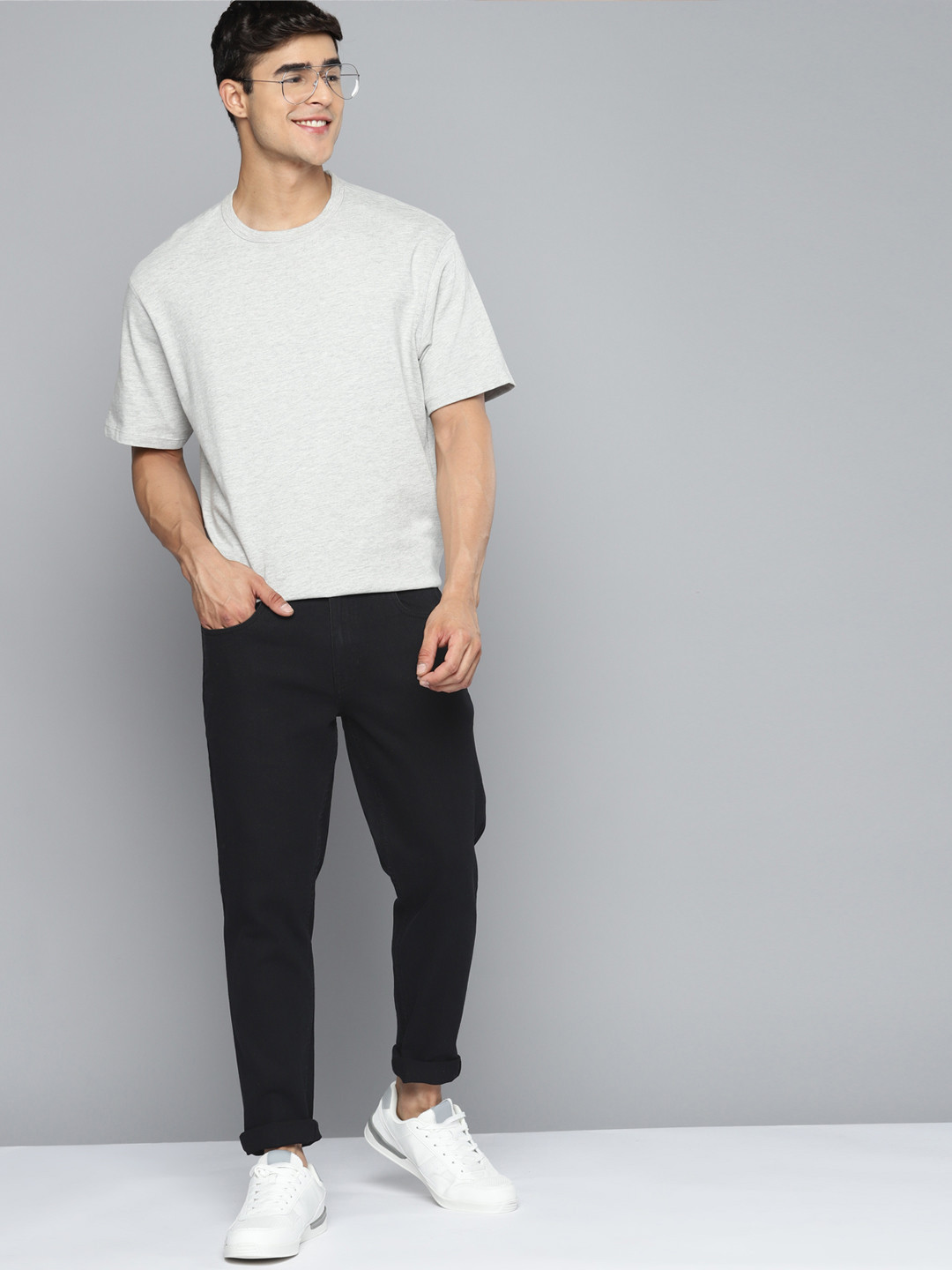 

Mast & Harbour Tapered Fit Stretchable Jeans, Black