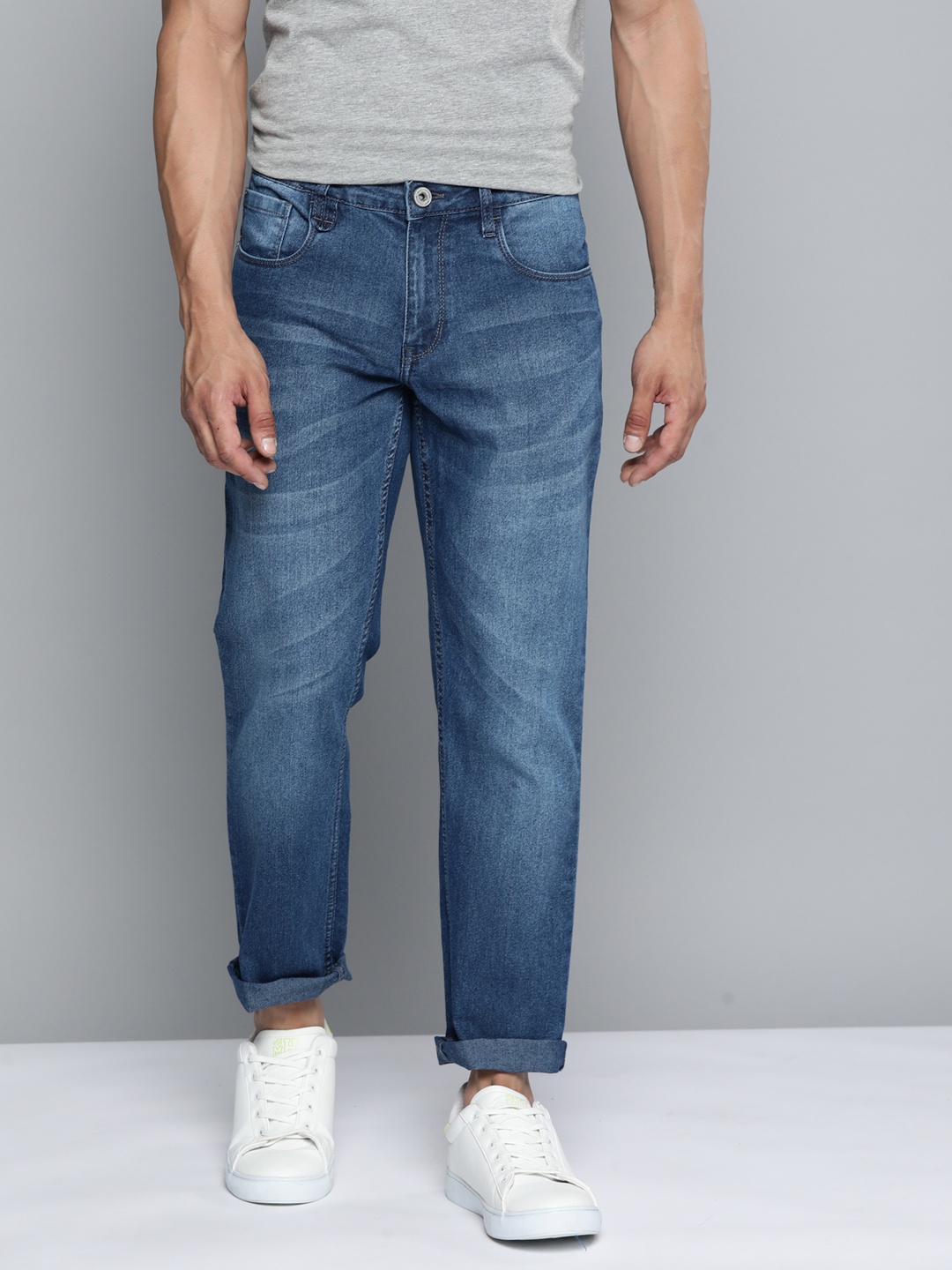

Mast & Harbour Slim Fit Light Fade Jeans, Blue
