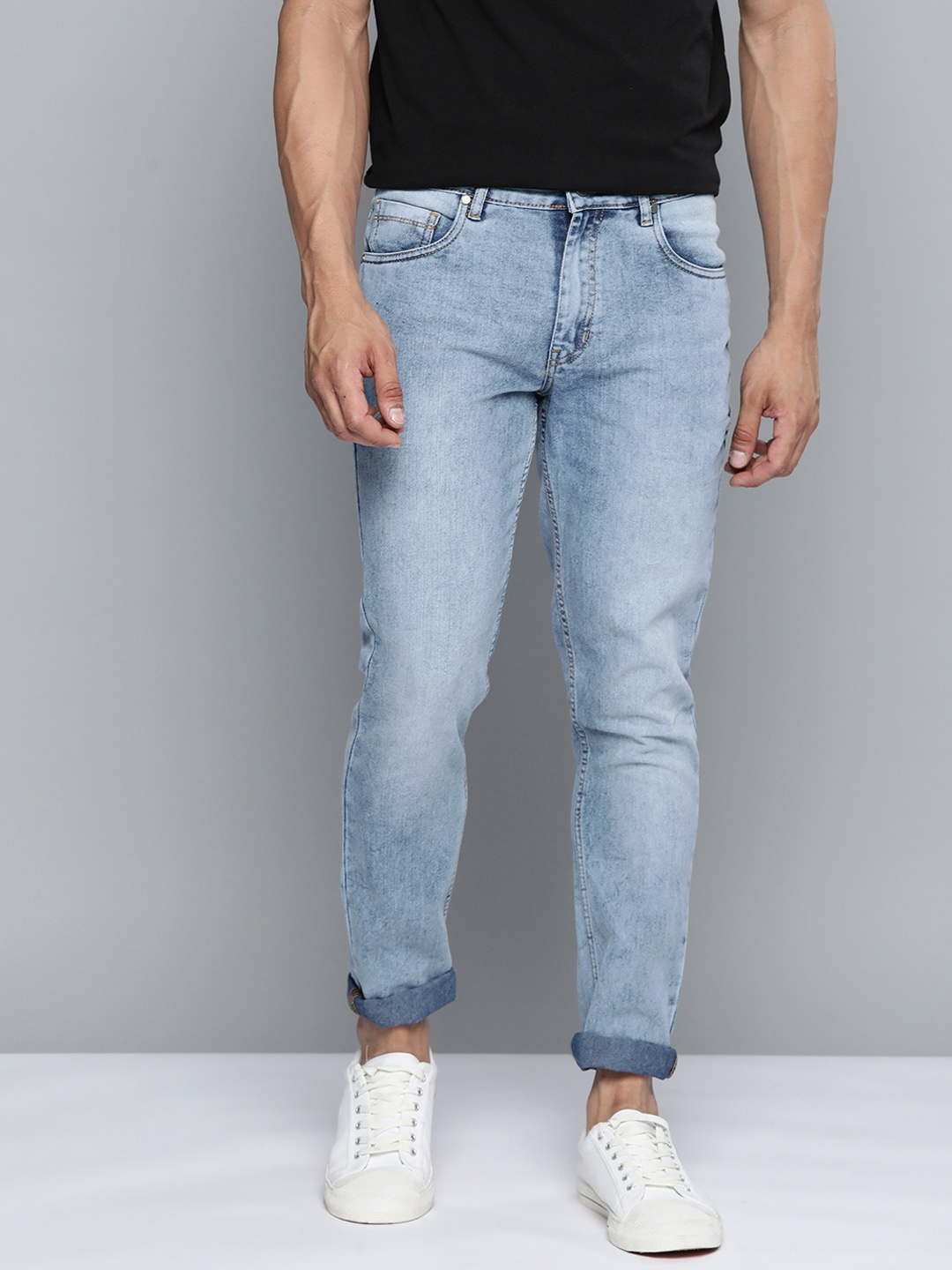 

Mast & Harbour Skinny Fit Light Fade Stretchable Jeans, Blue