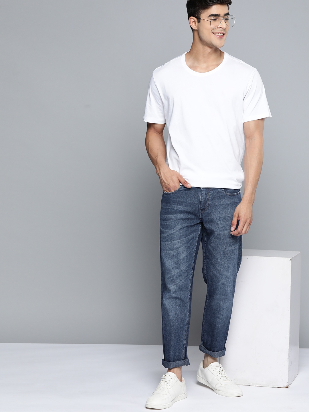 

Mast & Harbour Slim Fit Light Fade Jeans, Blue