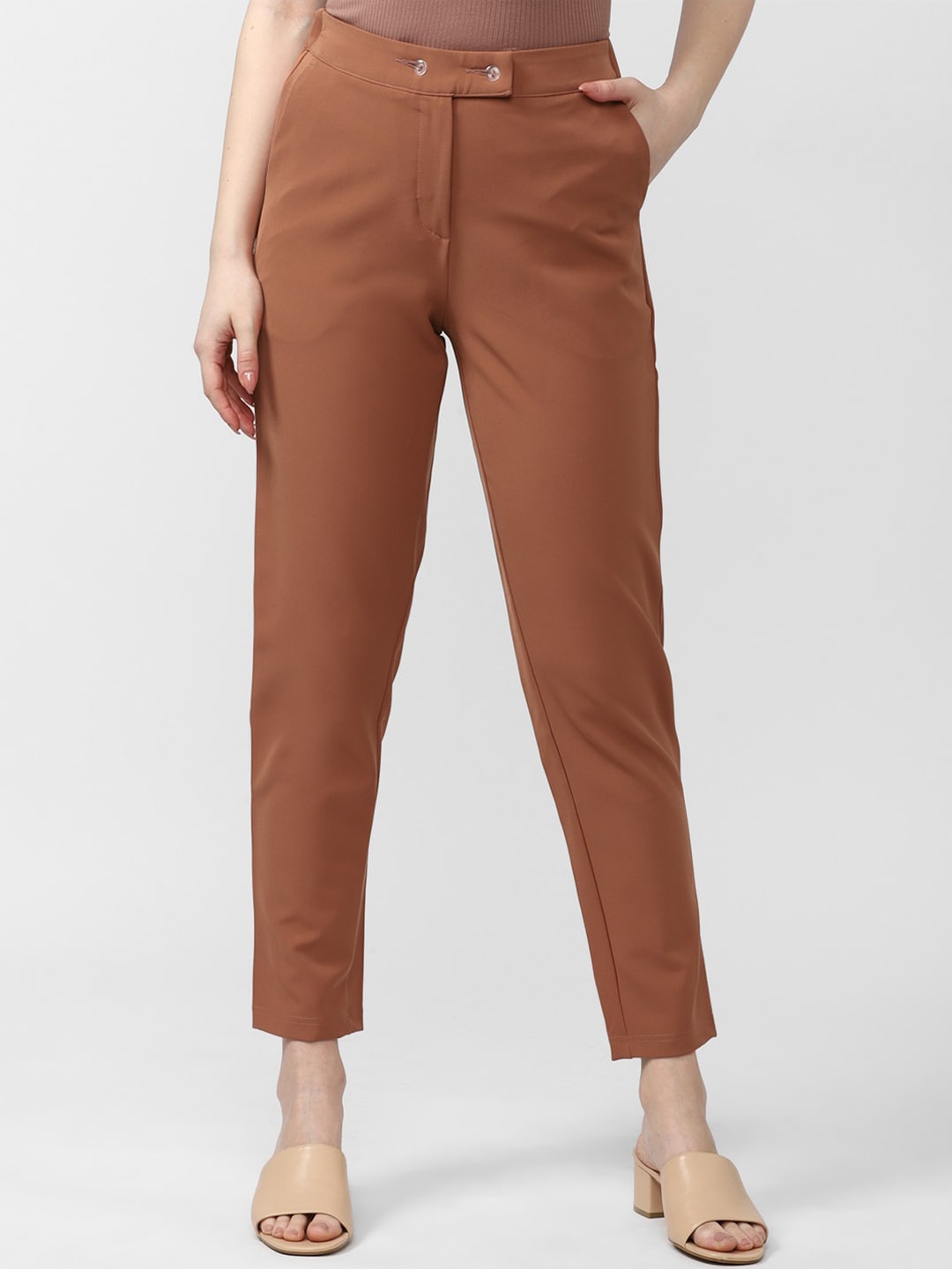 

Van Heusen Woman Women Slim Fit Cigarette Trousers, Brown