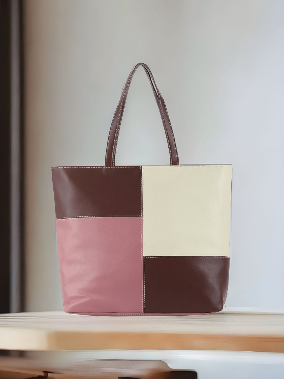 

Toteteca Colourblocked Shopper Shoulder Bag, Pink