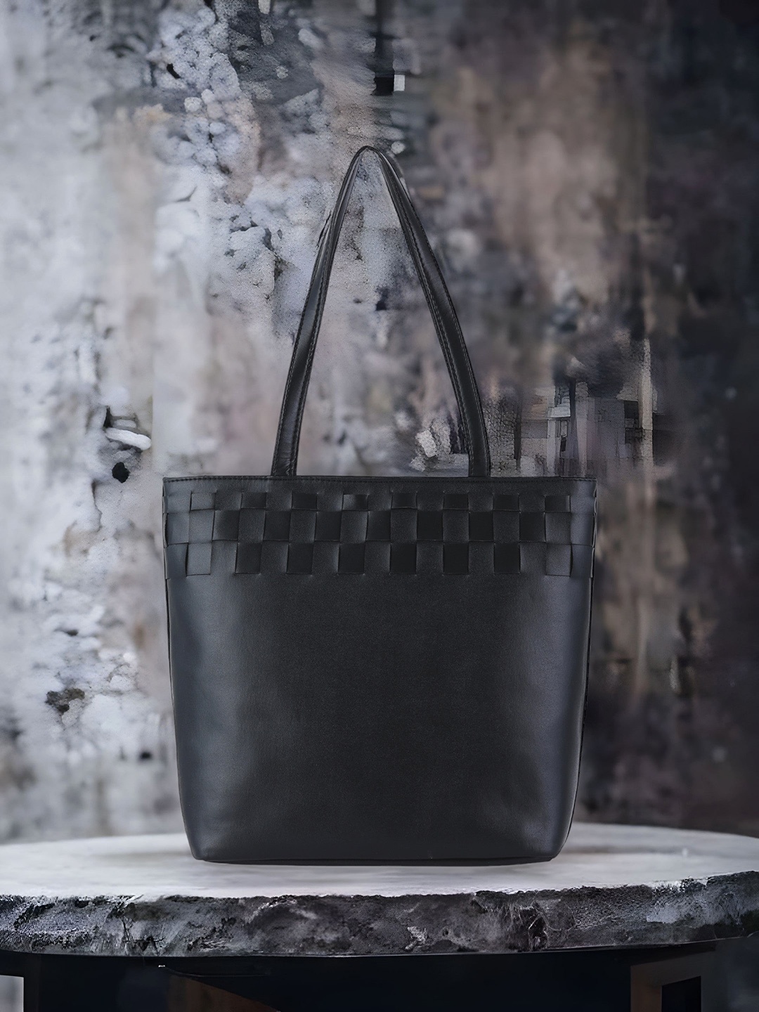

Toteteca PU Oversized Structured Tote Bag, Black