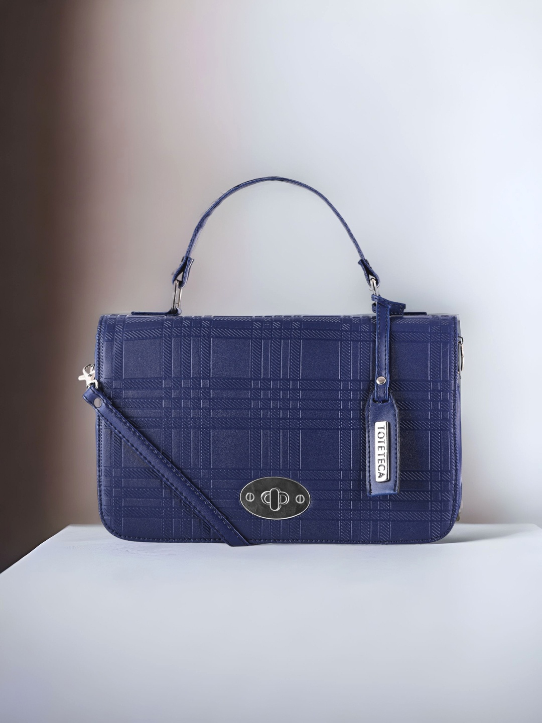 

Toteteca PU Structured Satchel with Quilted, Blue