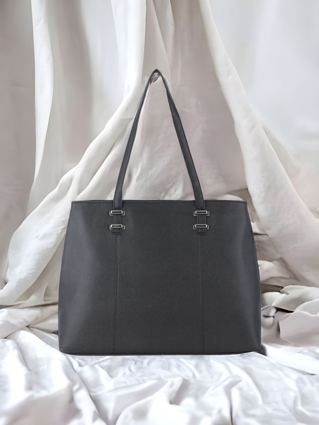 Toteteca PU Oversized Structured Shoulder Bag, Black
