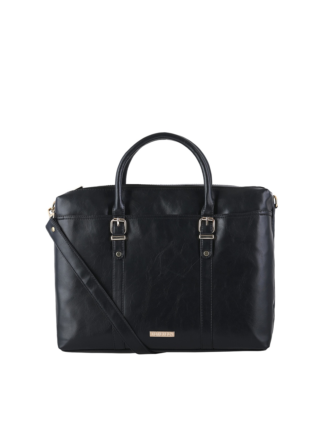 

Toteteca Unisex PU Laptop Bag, Black