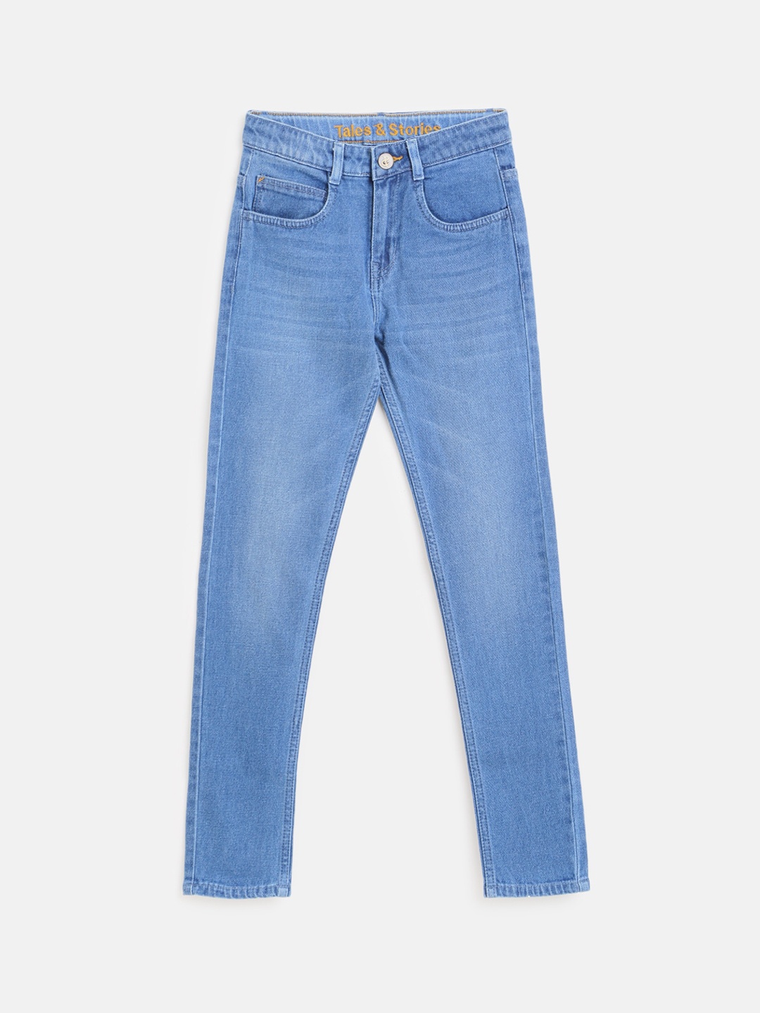 

TALES & STORIES Boys Slim Fit Light Fade Stretchable Jeans, Blue