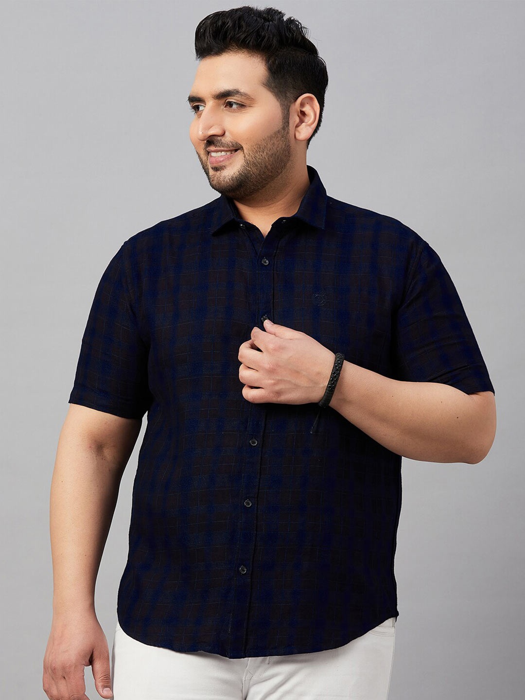 

SHOWOFF Plus Plus Size Checks Cotton Casual Shirt, Blue