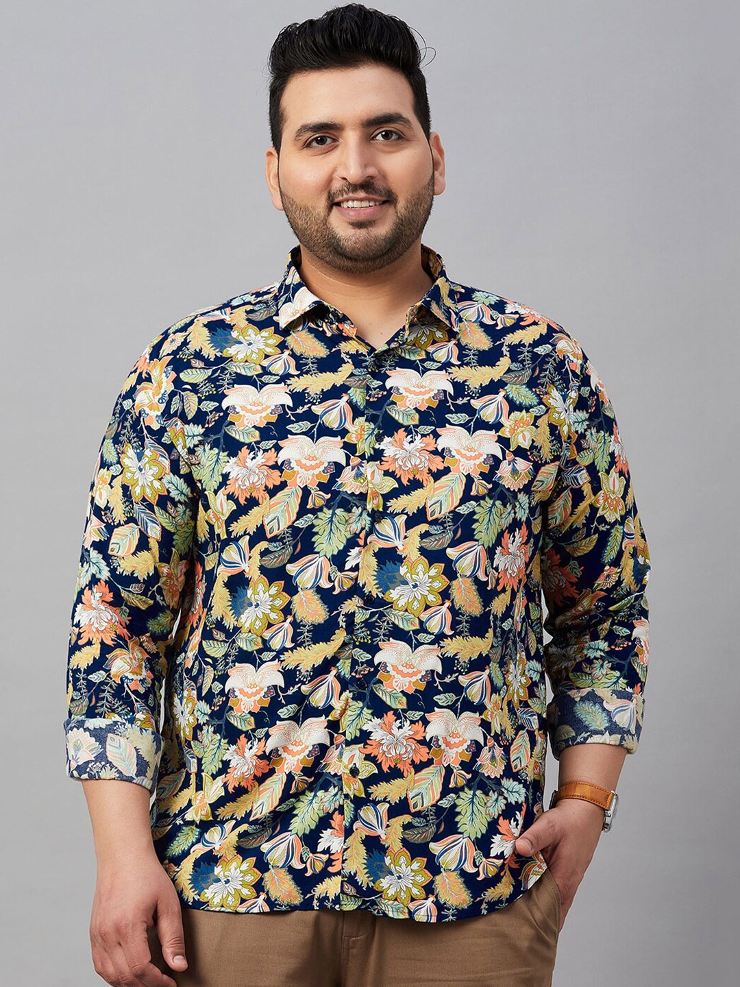 

SHOWOFF Plus Comfort Floral Printed Casual Shirt, Blue