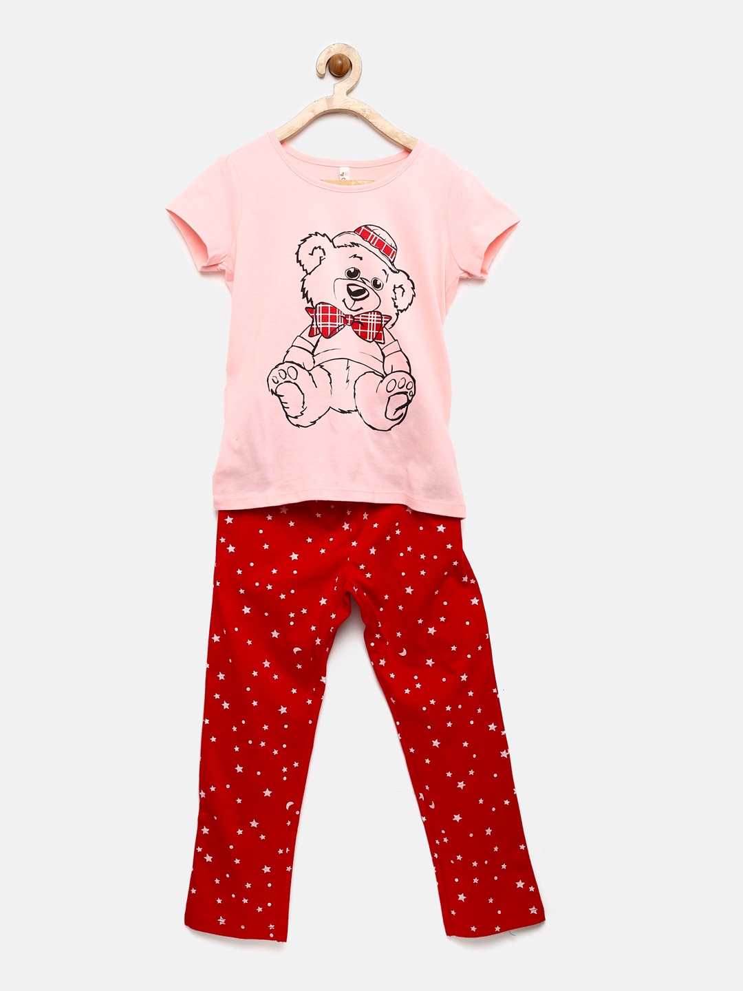 

CHALK by Pantaloons Girls Pink & Red Printed Clothing Set