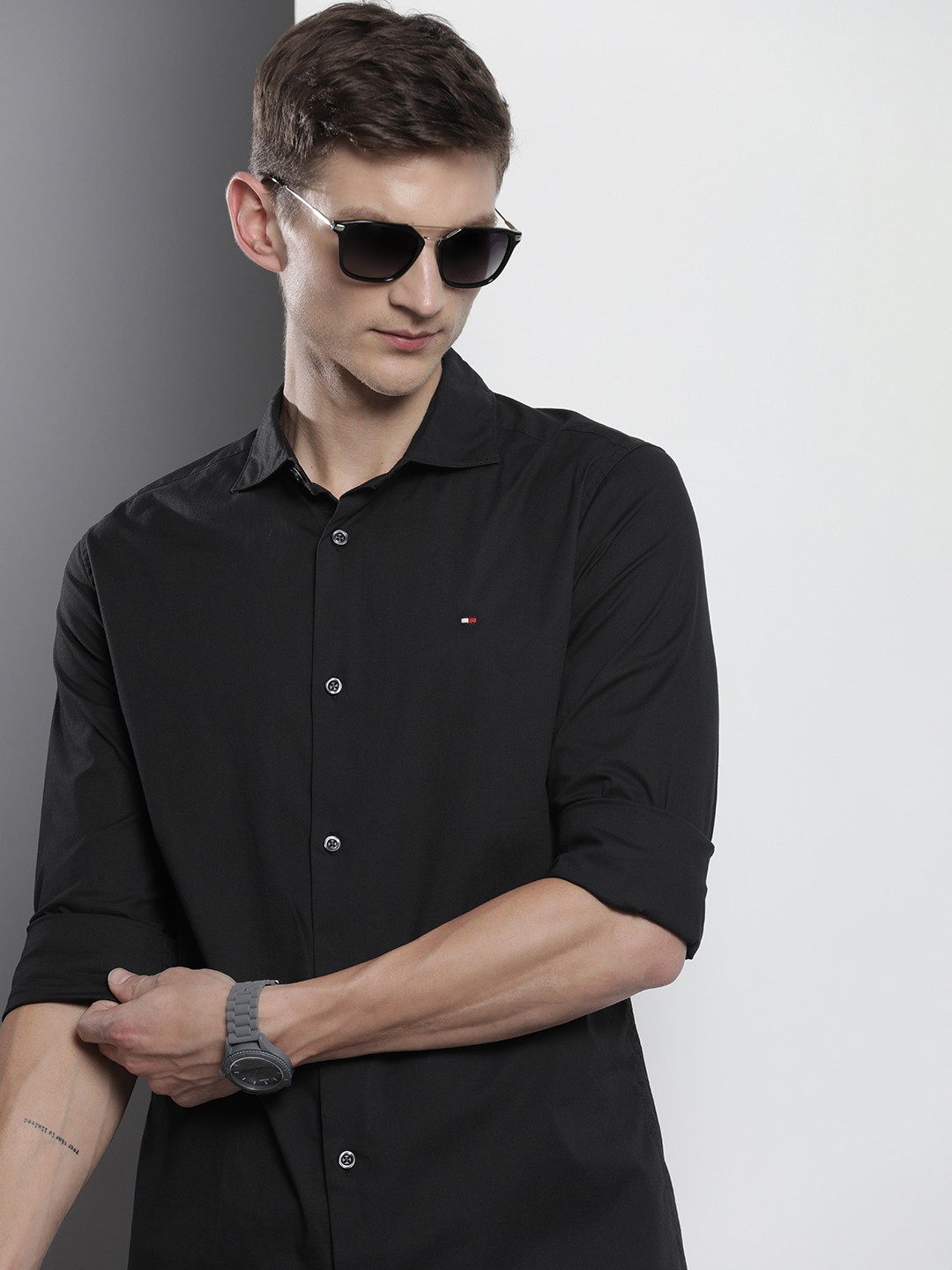 

Tommy Hilfiger Slim Fit Casual Shirt, Black