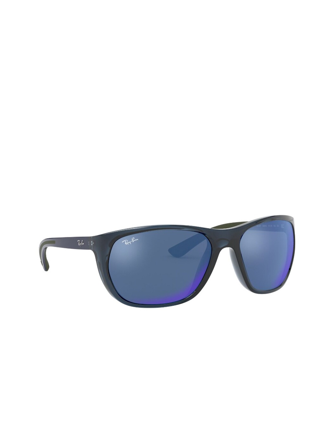 

Ray-Ban Men Plastic Square Sunglasses With UV Protected Lens, Blue