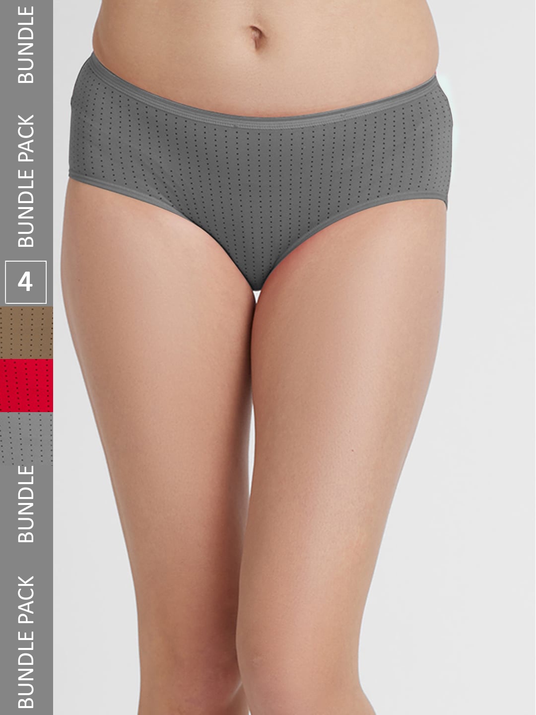 

FashionRack Women Pack Of 4 Assorted Printed Cotton Hipster Briefs