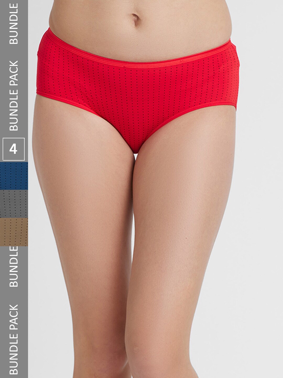 

FashionRack Women Pack Of 4 Cotton Hipster Briefs 6048 _RBrDGLNbl, Assorted
