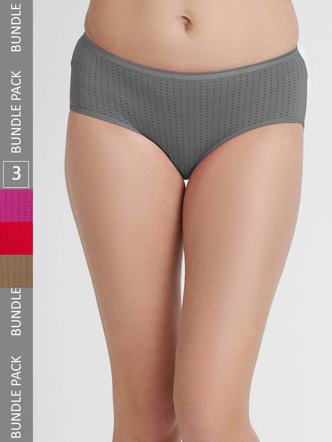 

FashionRack Women Pack Of 4 Cotton Hipster Briefs 6048 _RBrDGLP, Assorted