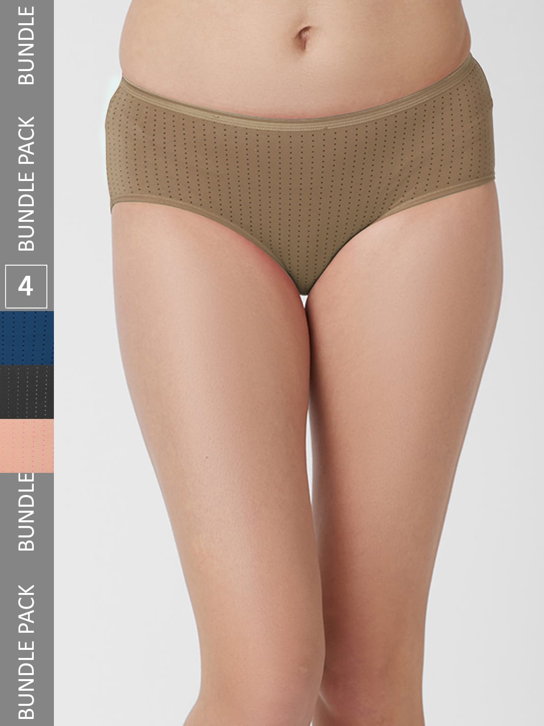 

FashionRack Women Pack Of 4 Cotton Hipster Briefs 6048 _SBBrNbl, Assorted