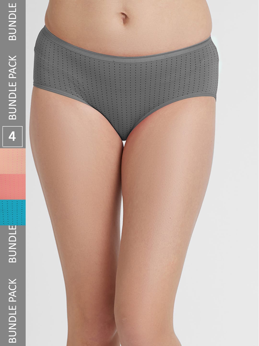 

FashionRack Women Pack Of 4 Cotton Hipster Briefs 6048 _SDGBlPe, Assorted