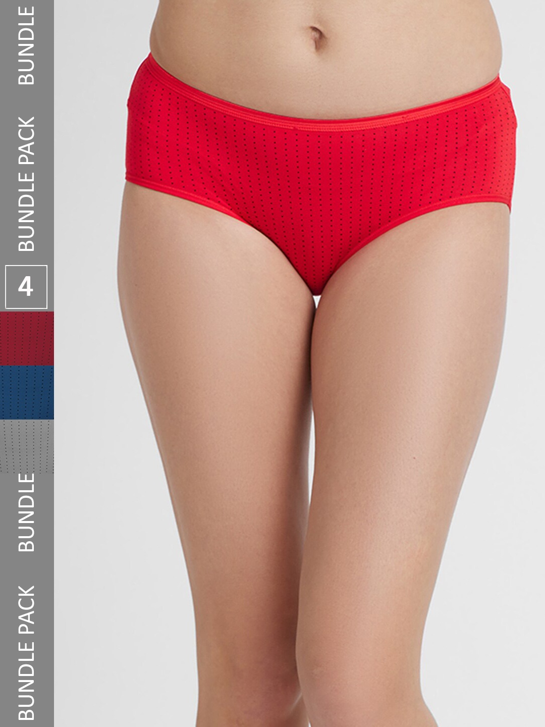 

FashionRack Pack Of 4 Cotton Hipster Briefs 6048 _RLGMNbl, Red