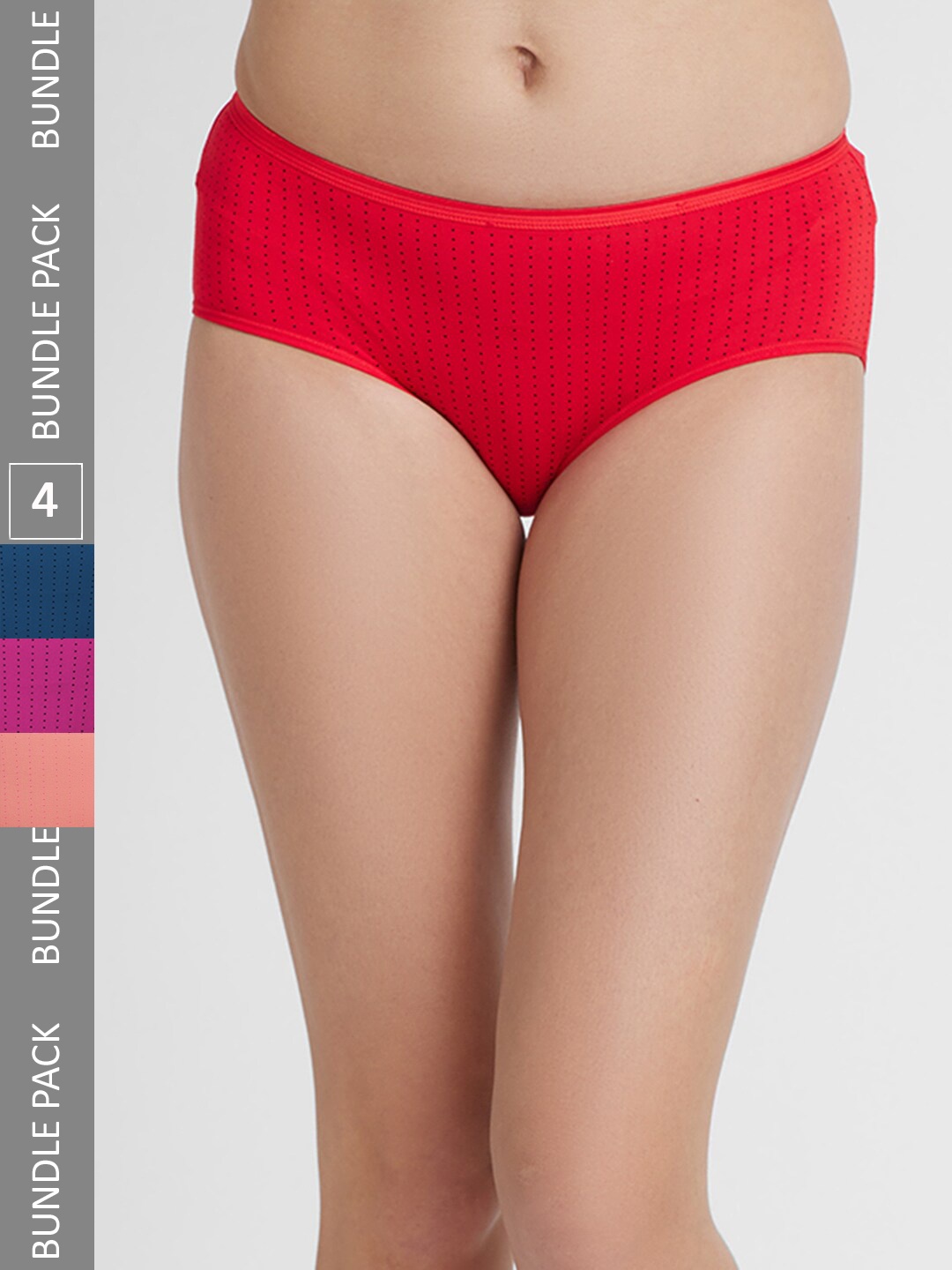 

FashionRack Pack Of 4 Cotton Hipster Briefs 6048 _RNblPeP, Red