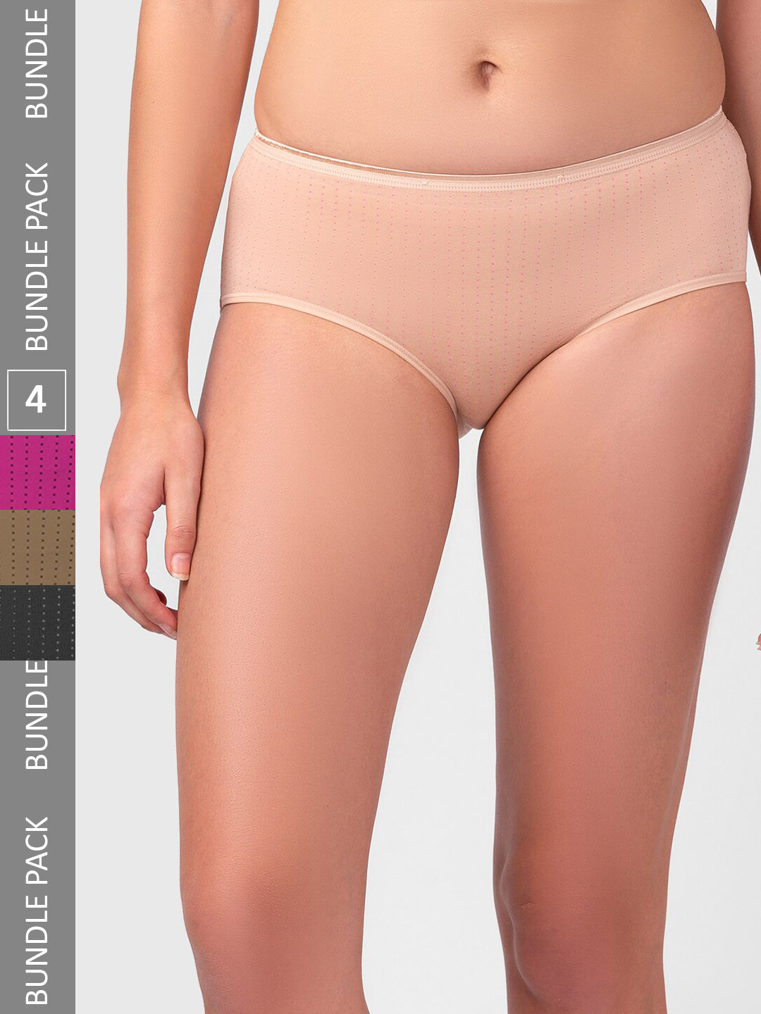 

FashionRack Pack Of 4 Cotton Hipster Briefs 6048 _SBBrP, Nude