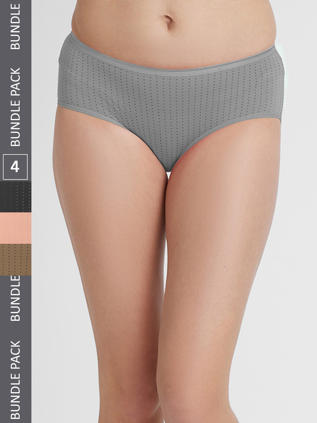 

FashionRack Women Pack Of 4 Cotton Hipster Briefs 6048 _SBBrLG, Assorted