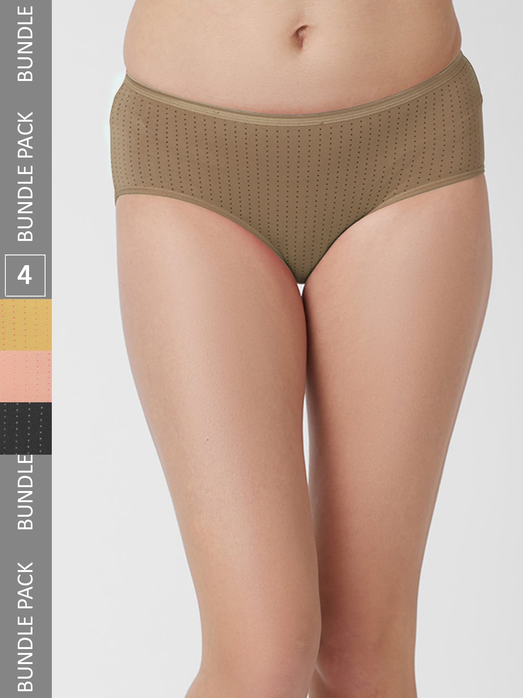

FashionRack Women Pack Of 4 Anti-Odour Cotton Hipster Briefs 6048 _SBBrY, Assorted