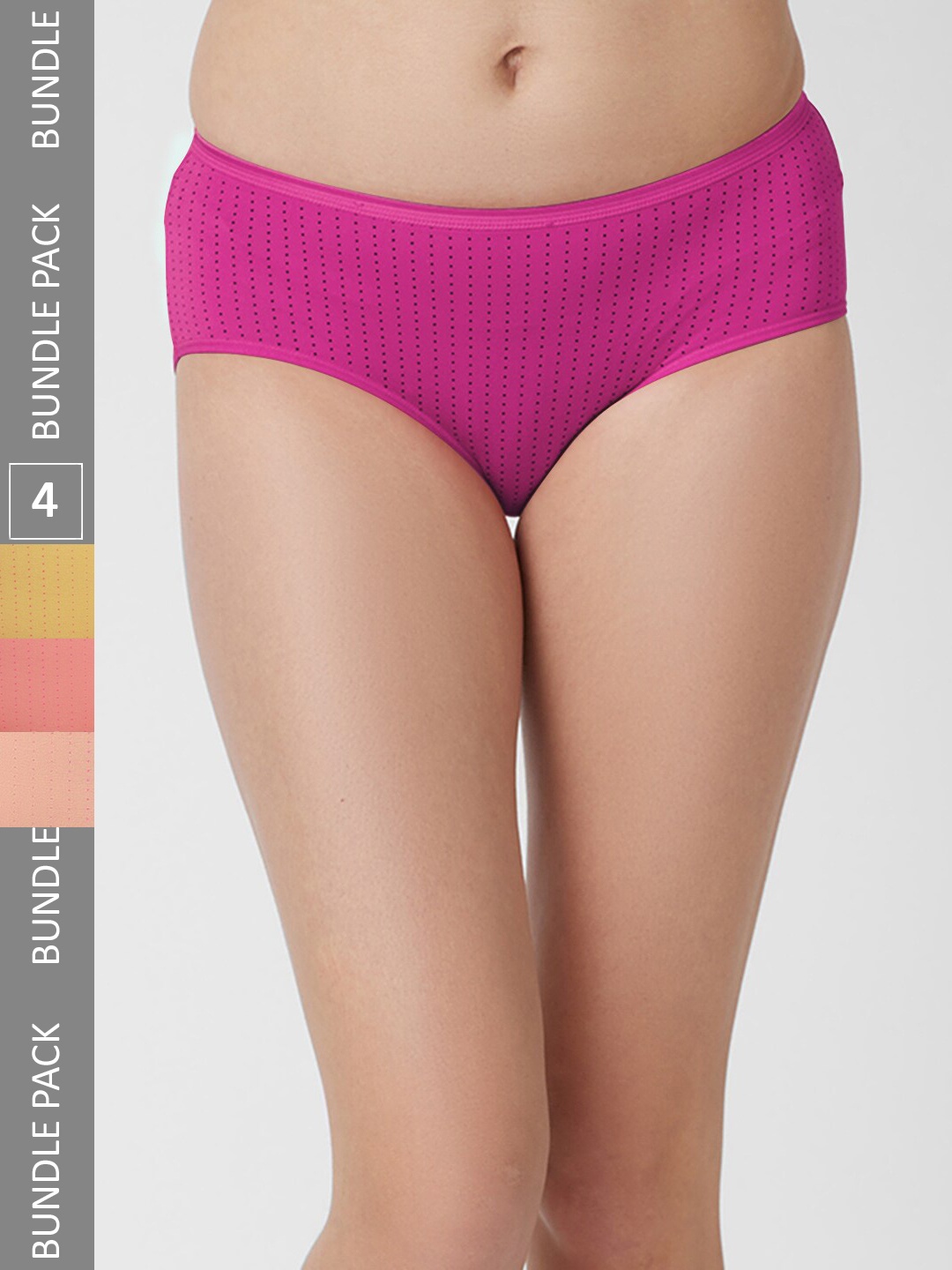 

FashionRack Women Pack Of 4 Cotton Hipster Briefs 6048 _SPePY, Assorted