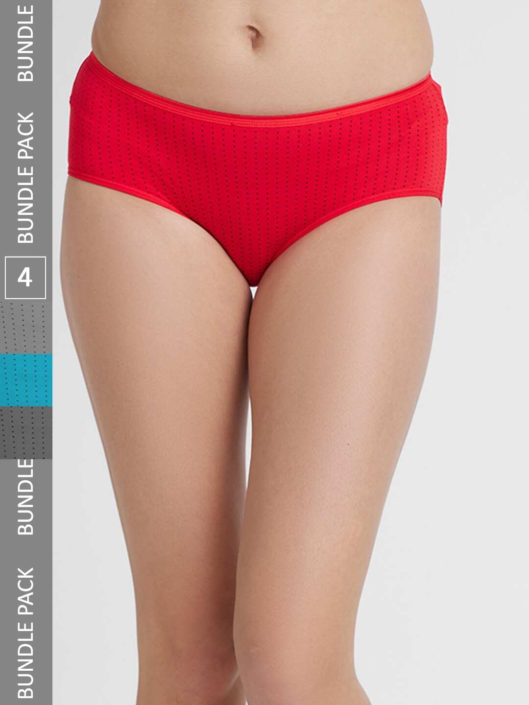 

FashionRack Women Pack Of 4 Cotton Hipster Briefs 6048 _RDGBlLG, Assorted