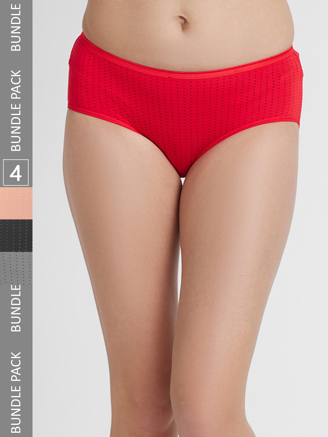 

FashionRack Women Pack Of 4 Cotton Hipster Briefs 6048 _SRBLG, Assorted