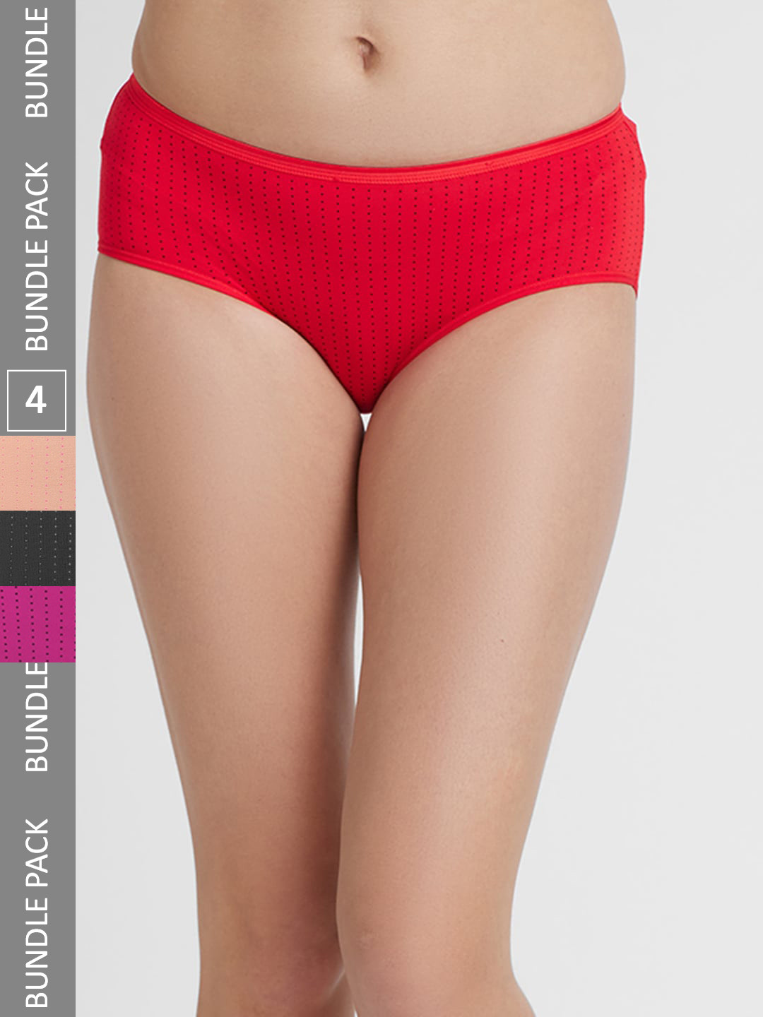 

FashionRack Pack Of 4 Cotton Hipster Briefs 6048 _SRBP, Red