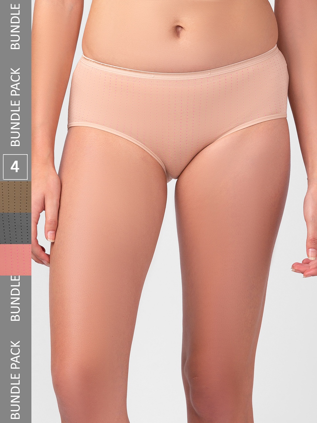 

FashionRack Pack Of 4 Cotton Hipster Briefs 6048 _SBrDGPe, Nude
