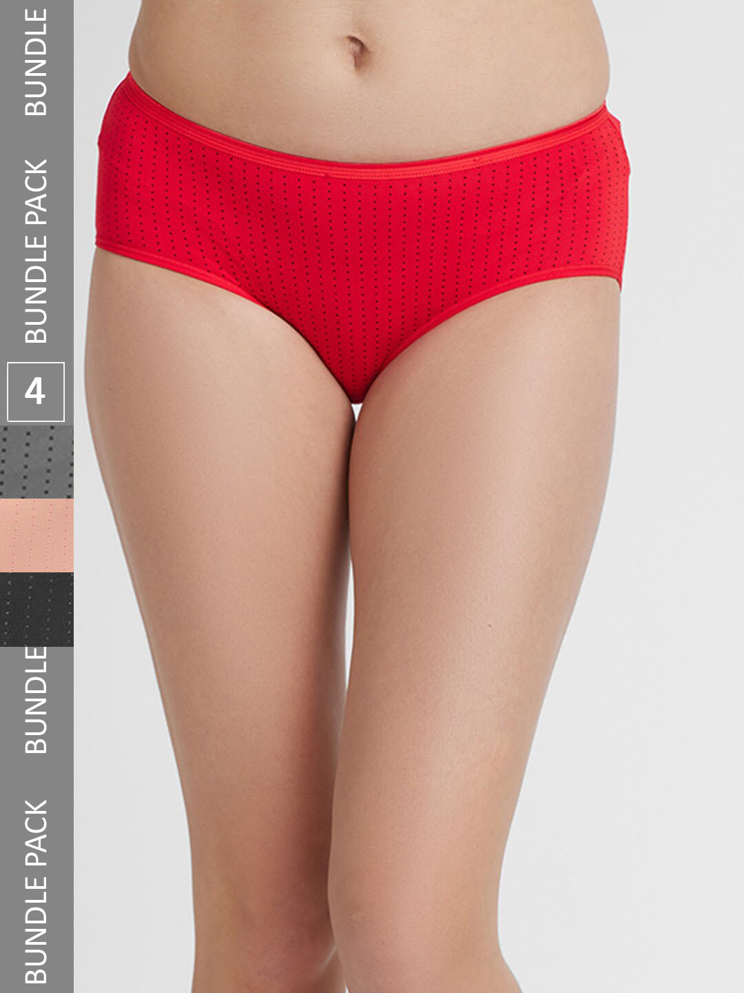 

FashionRack Pack Of 4 Cotton Hipster Briefs 6048 _SRBDG, Red