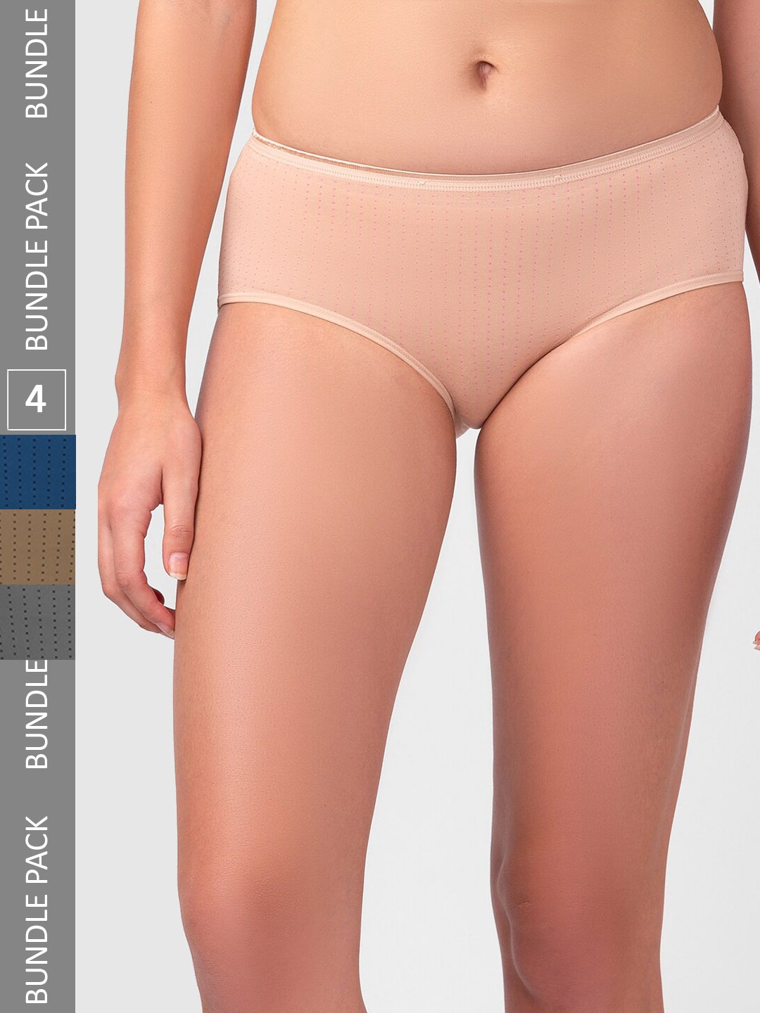 

FashionRack Pack Of 4 Cotton Hipster Briefs 6048 _SBrDGNbl, Nude