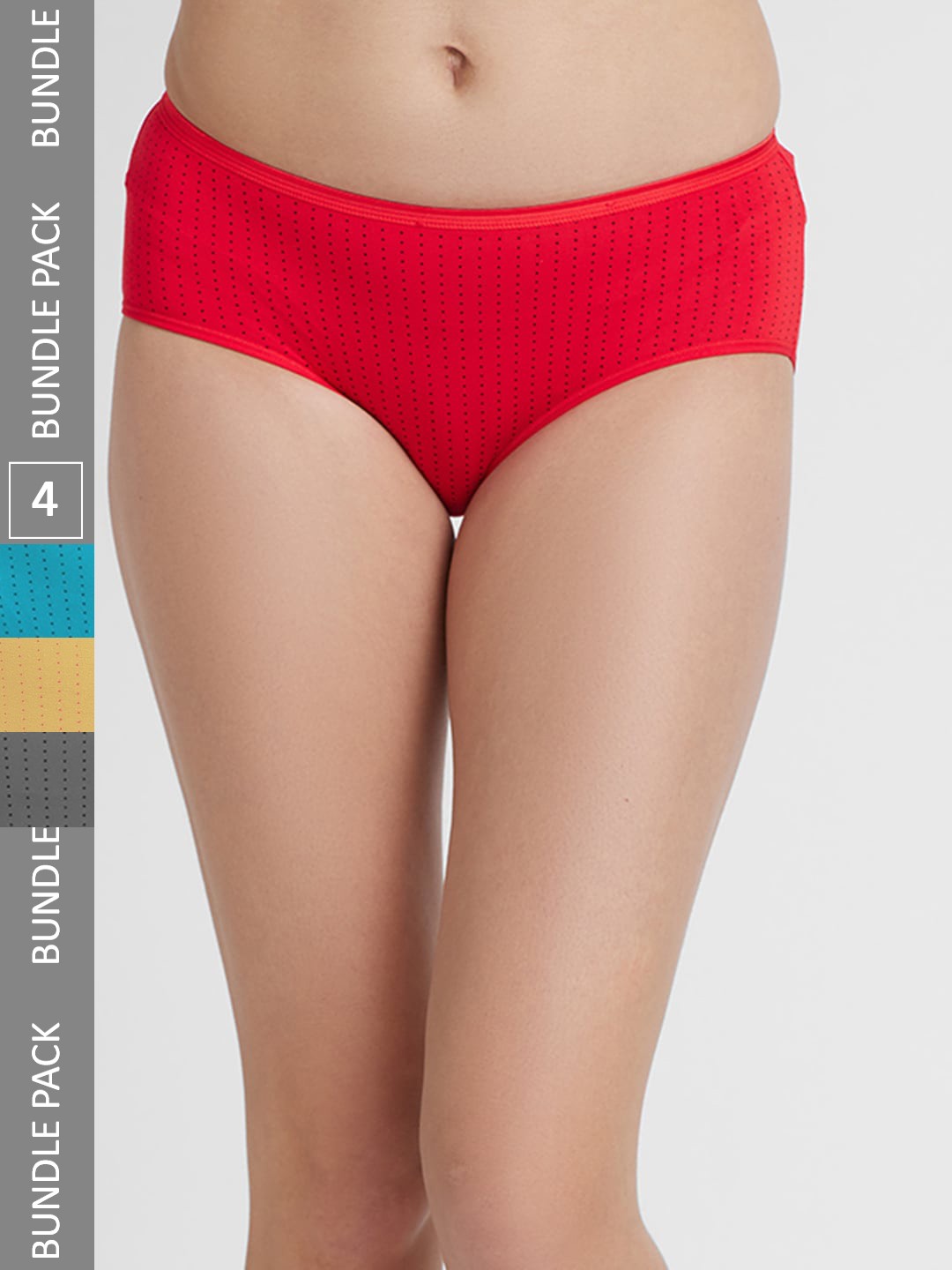 

FashionRack Pack Of 4 Cotton Hipster Briefs 6048 _RDGBlY, Red