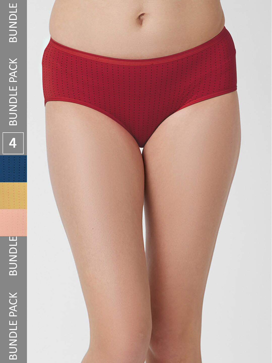 

FashionRack Pack Of 4 Cotton Hipster Briefs 6048 _SMNblY, Maroon