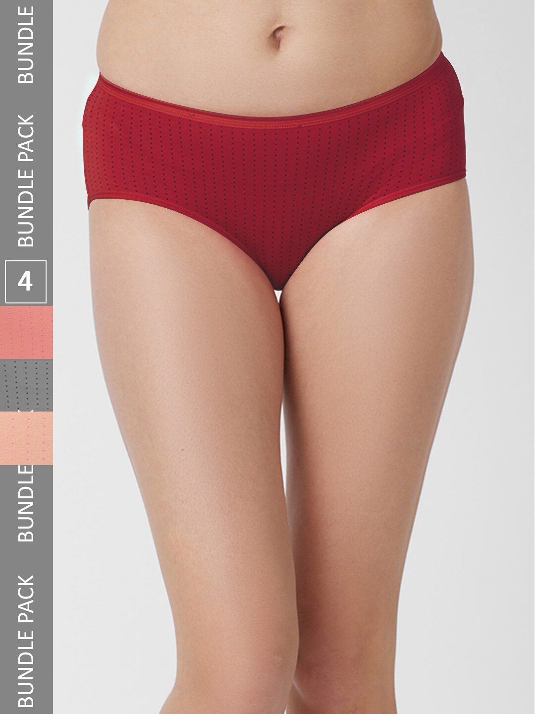 

FashionRack Pack Of 4 Cotton Hipster Briefs 6048 _SLGMPe, Maroon