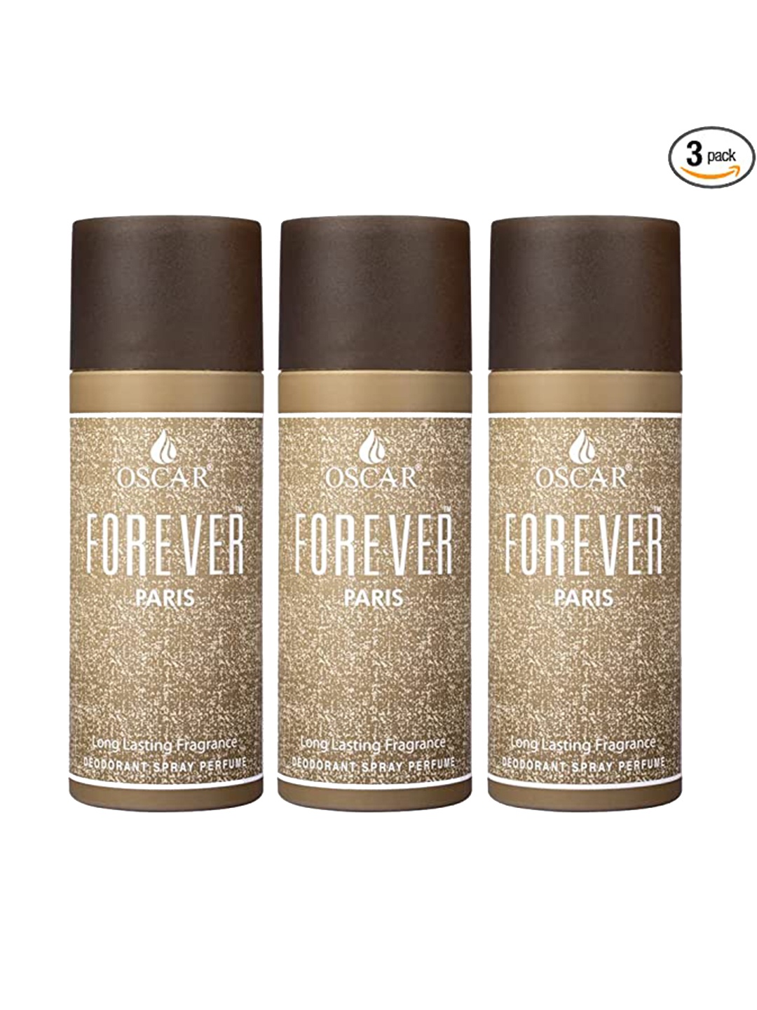 OSCAR Men Set of 3 Forever Chypre Long Lasting Deodorant - 150 ml Each, Beige