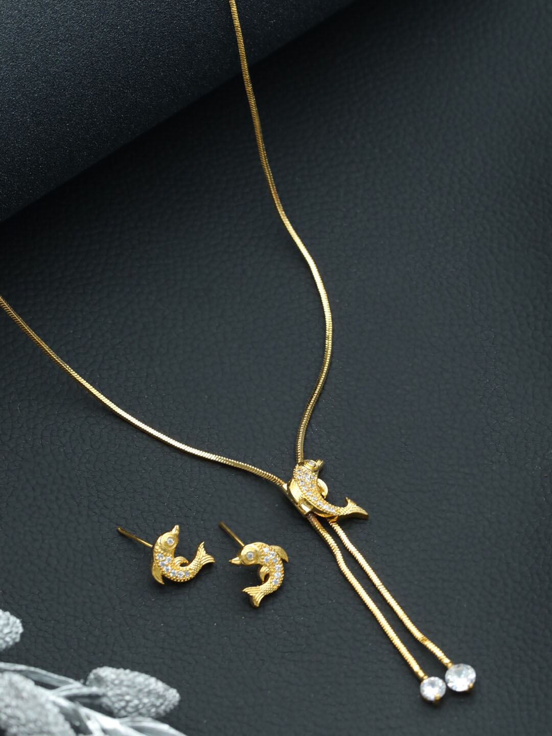 

Jazz and Sizzle Gold-Plated AD-Studded Jewellery Set