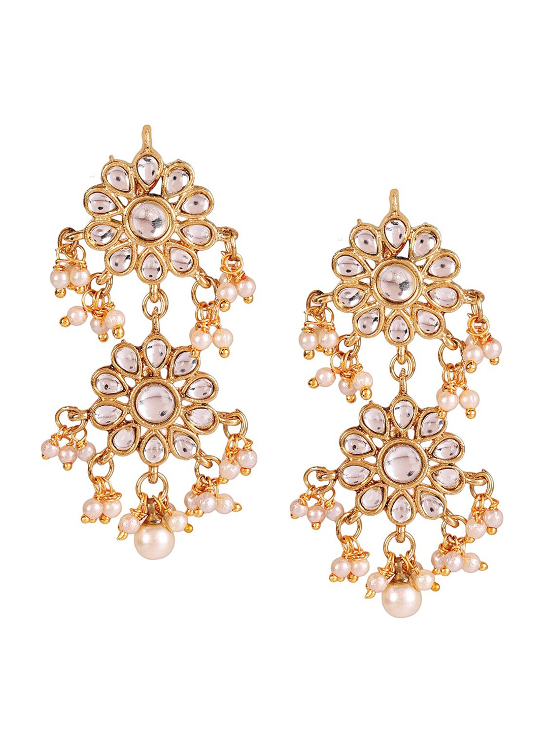 

Jazz and Sizzle Gold-Plated Kundan Studded & Pearl Beaded Jewellery Set, White