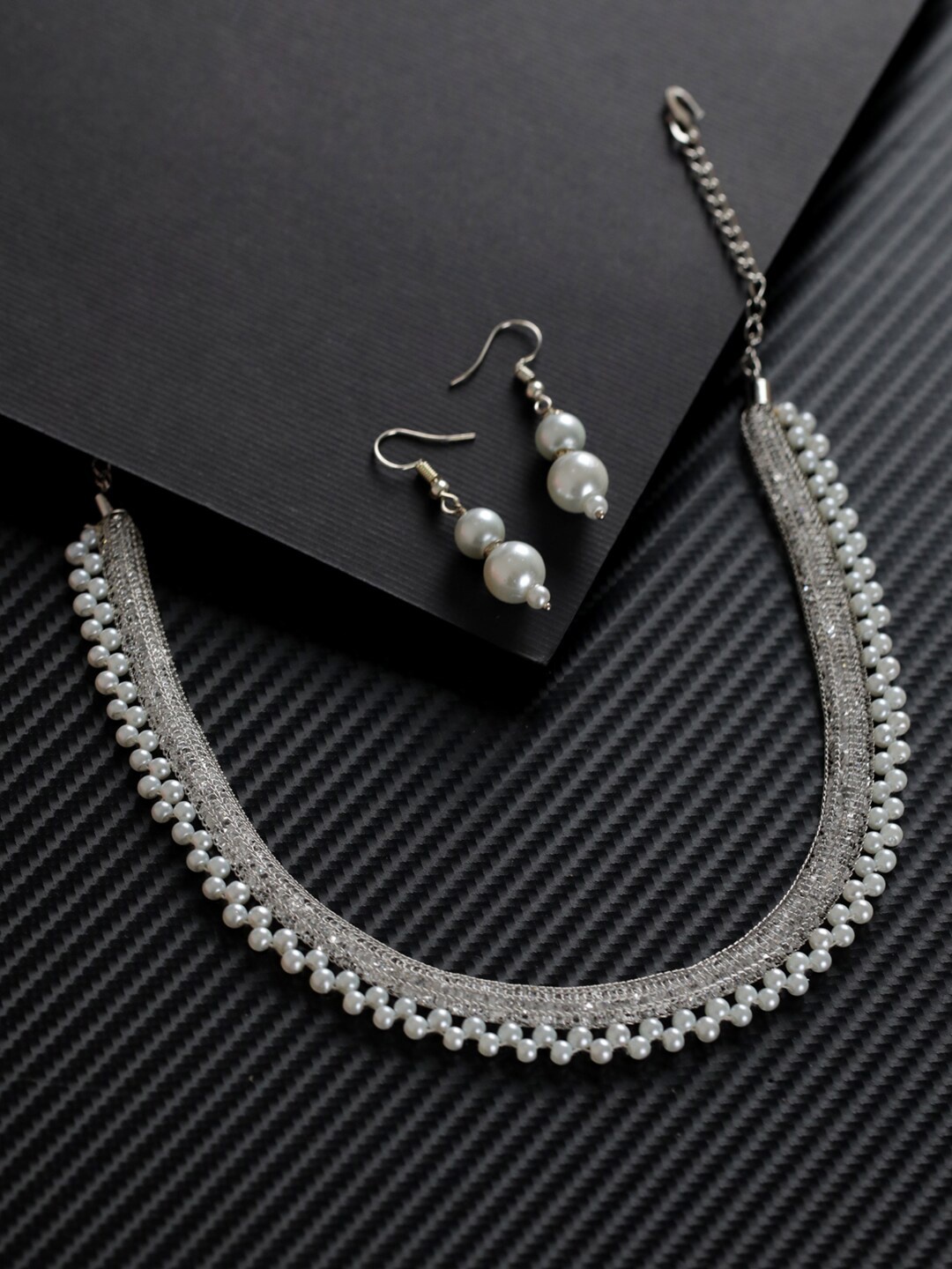

Jazz and Sizzle Silver-Plated Pearls Jewellery Set, White