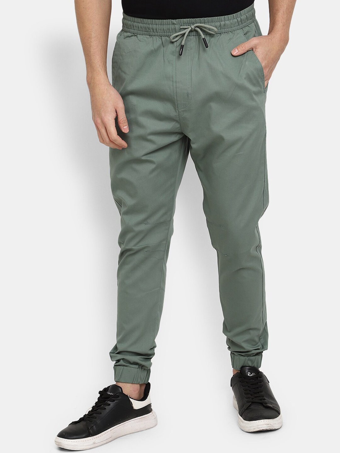 

V-Mart Men Cotton Running Joggers, Green