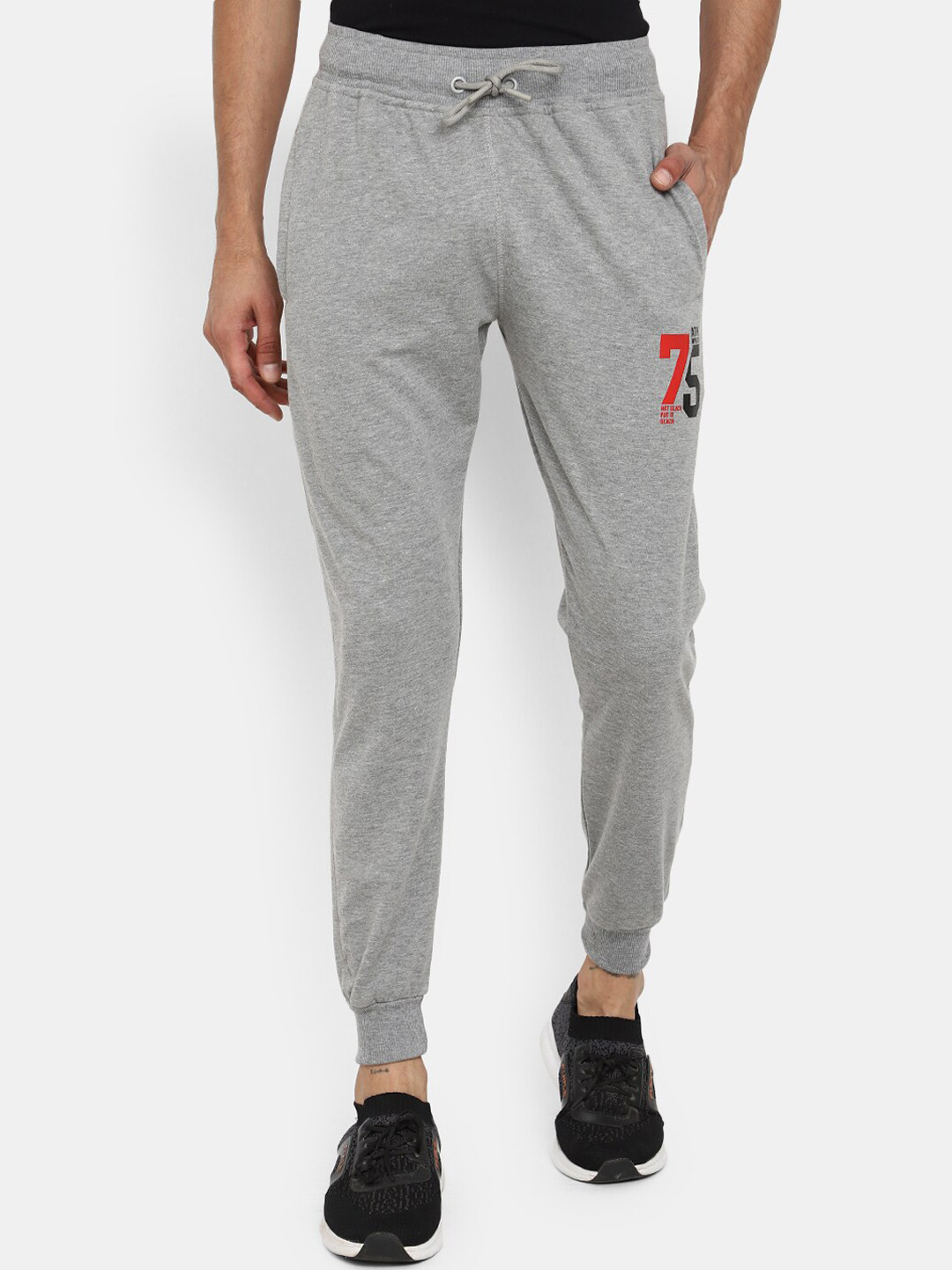 

V-Mart Men Printed Cotton Joggers, Grey