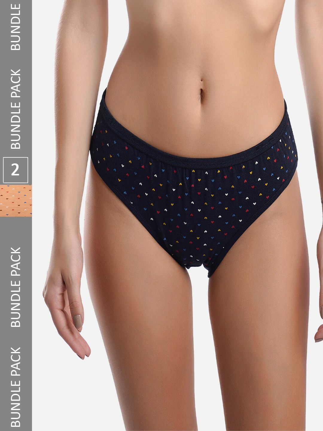 

StyFun Women Pack Of 2 Printed Hipster Briefs LS_OLA_Panty_BlueBeige, Blue