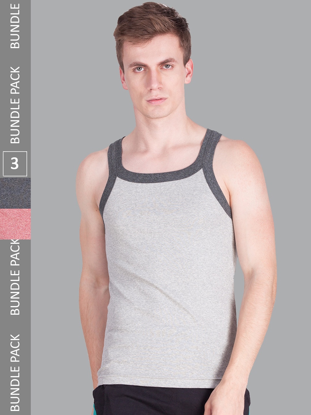 

Force NXT Men Pack of 3 Assorted Pure Cotton Innerwear Vests
