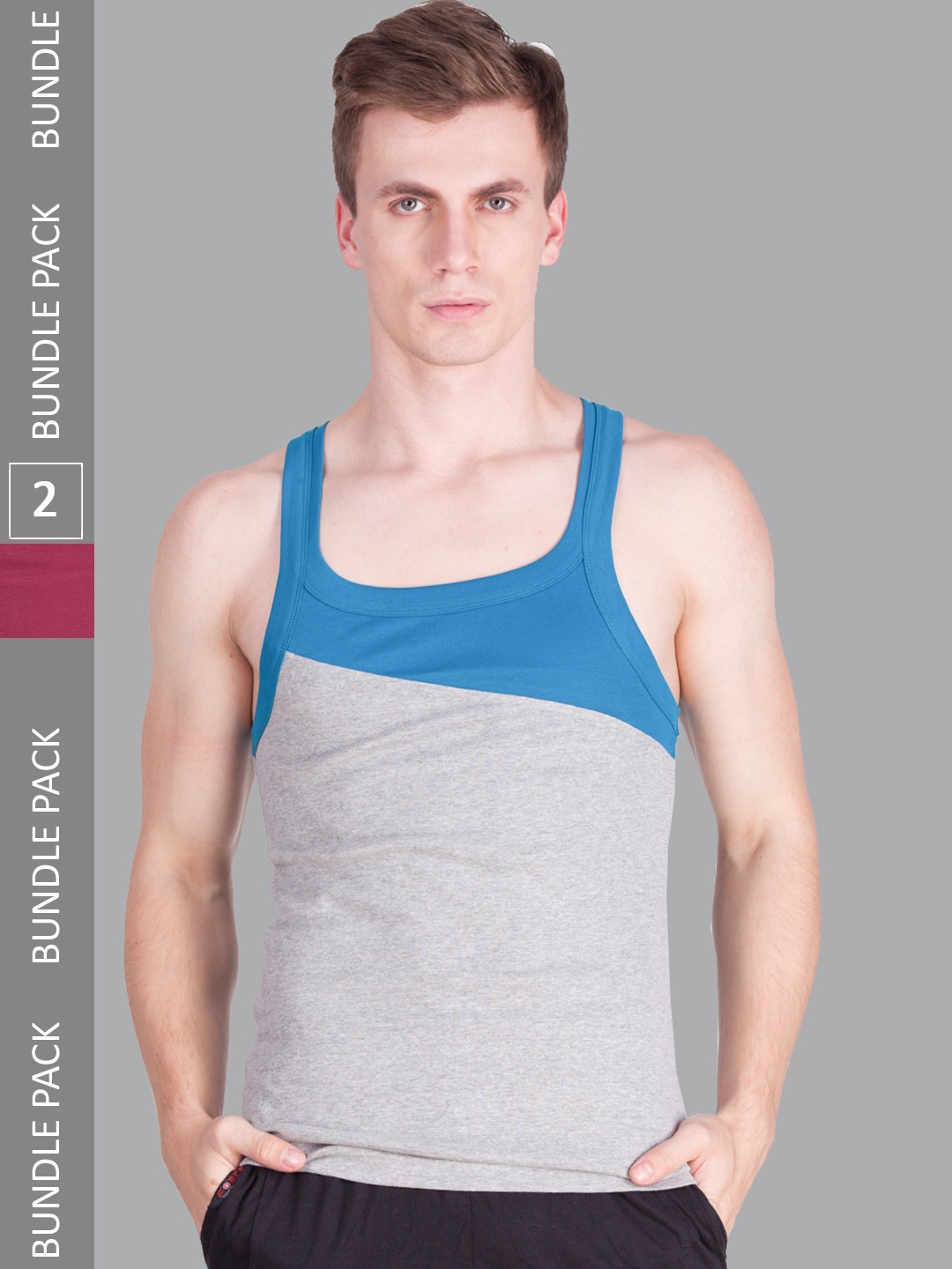 

Force NXT Men Pack Of 2 Assorted Pure Cotton Gym Vests