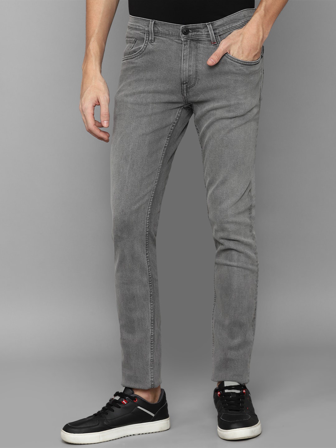 

Allen Solly Men Heavy Fade Mid-Rise Cropped Skinny Fit Jeans, Grey