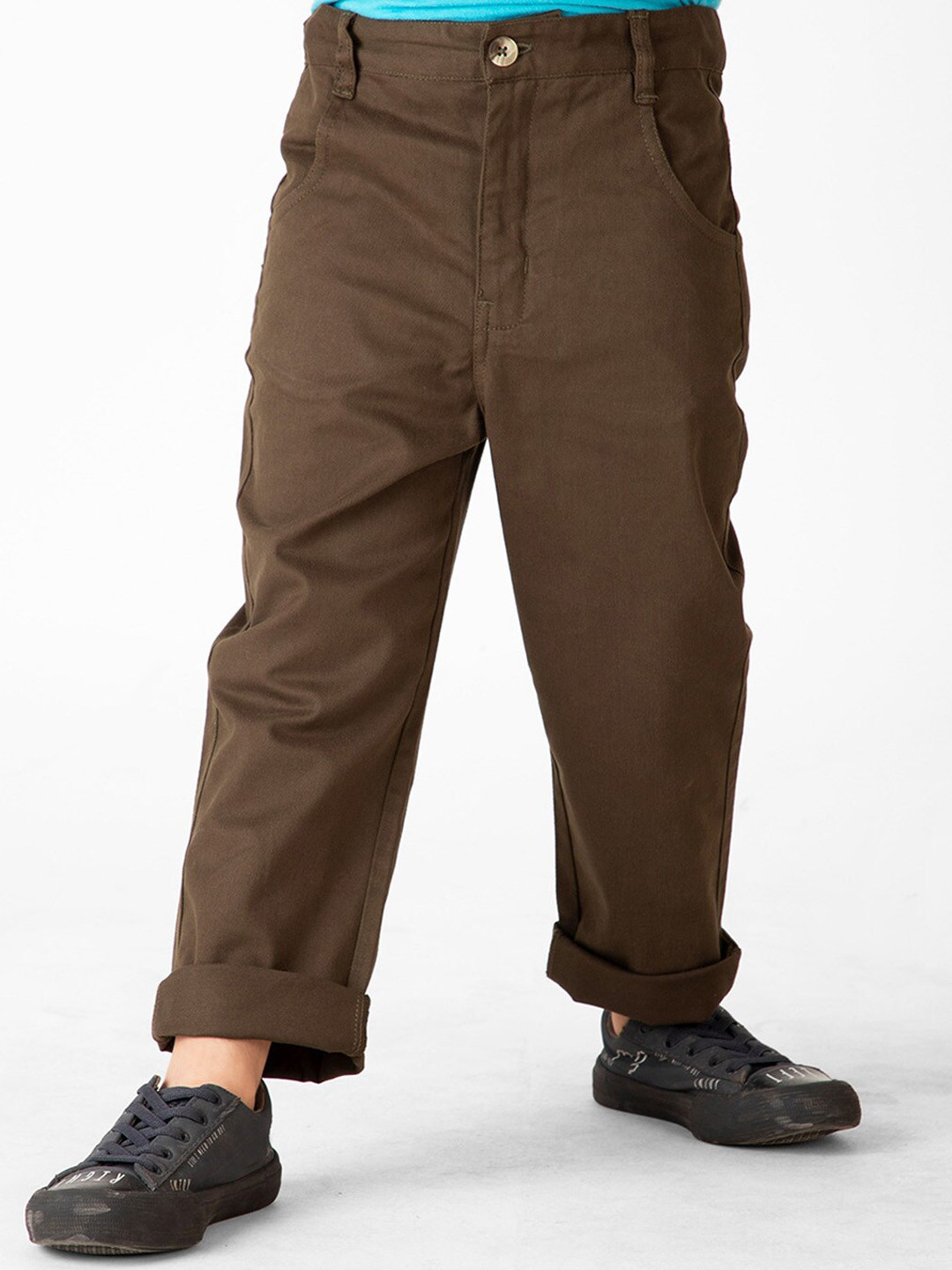 

Fabindia Boys Mid-Rise Trousers, Olive