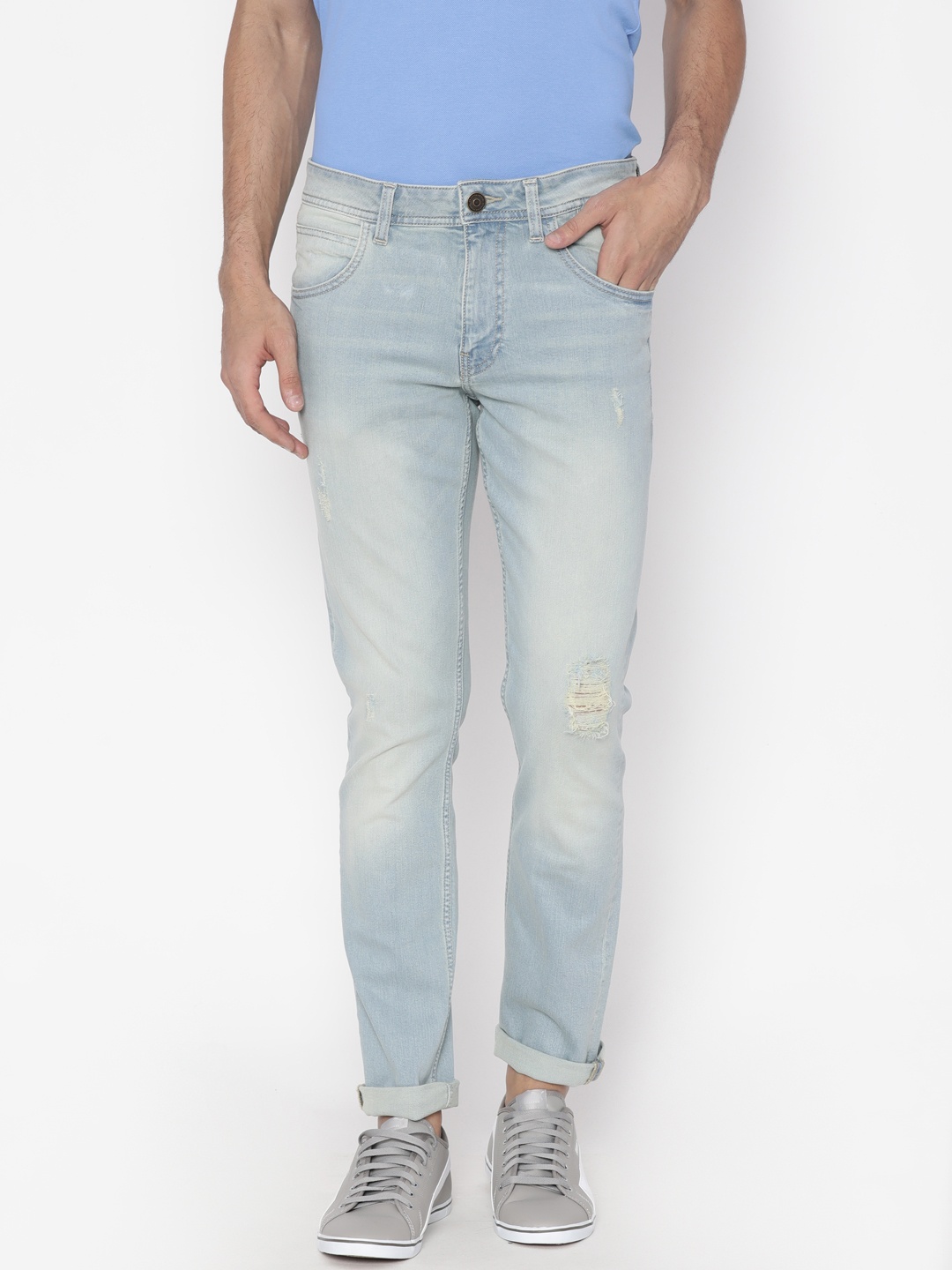 

Slub Men Blue Skinny Fit Mid-Rise Clean Look Jeans
