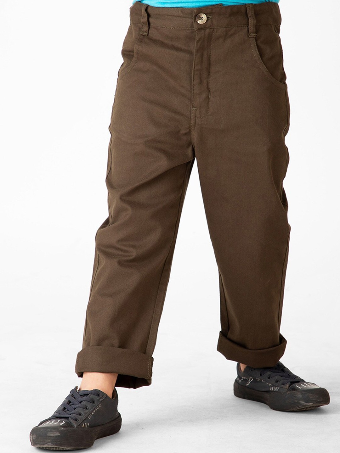 

Fabindia Boys Mid-Rise Casual Trousers, Olive