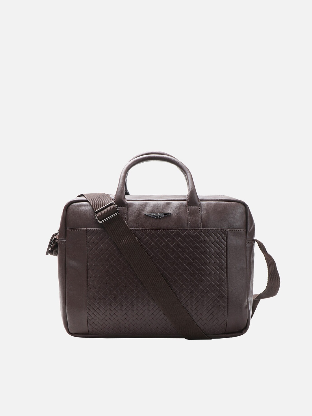 

Police Men Textured Leather Messenger Bag, Brown